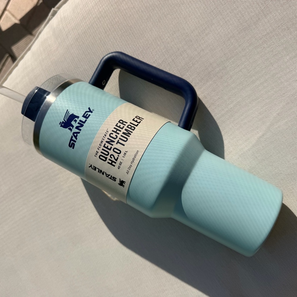 Stanley Ice Blue Tumbler with Navy Handle